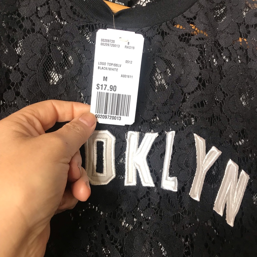 Forever21 Lace front see thru shirt - Picture 2 of 5